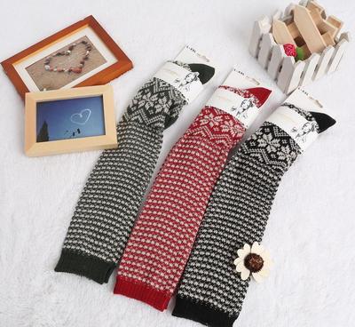 【2014款 秋冬 日本原單秋冬加厚型毛線長筒襪套 4色】價格_廠家_圖片 -