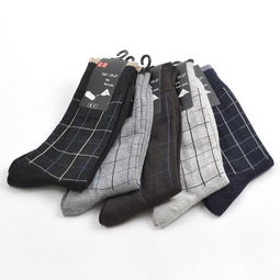 經典格子休閑襪 男士純棉商務襪的精品之選